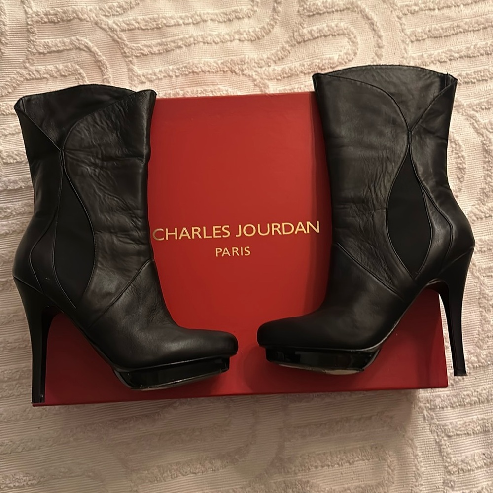 Charles Jourdan high heel leather boots